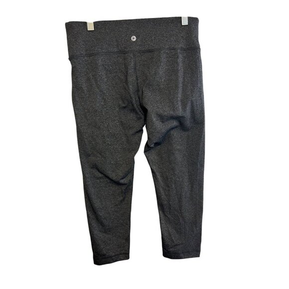 90 Degree by Reflex Cropped Leggings M Grey Logo Gym Yoga Workout Gift Women - Picture 2 of 8